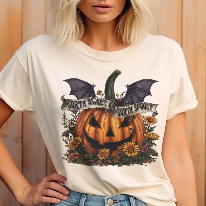 Halloween Pumpkin Kinda Spooky Graphic Tee for wholesale by Par.tees by Party On!