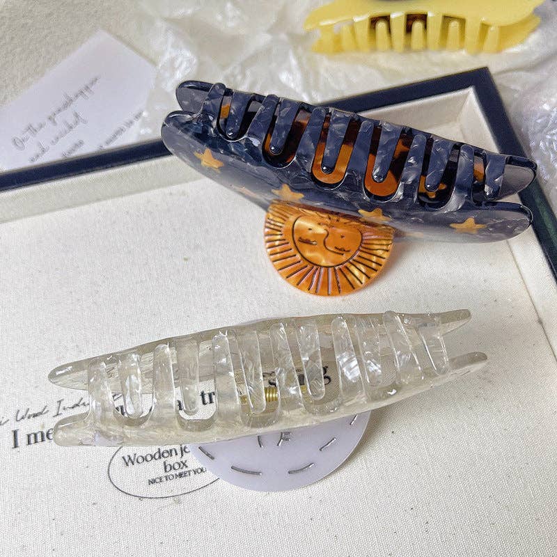 WEST AUSSIE SUPPLIES – Engroshandel Hårspænde - Dame – Hårklemme i acetat med sol- og månemotiv5