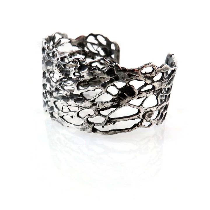 Kimya Joyas - Wholesale Cuff Bracelet - Natural Pattern Silver Cuff Bracelet7