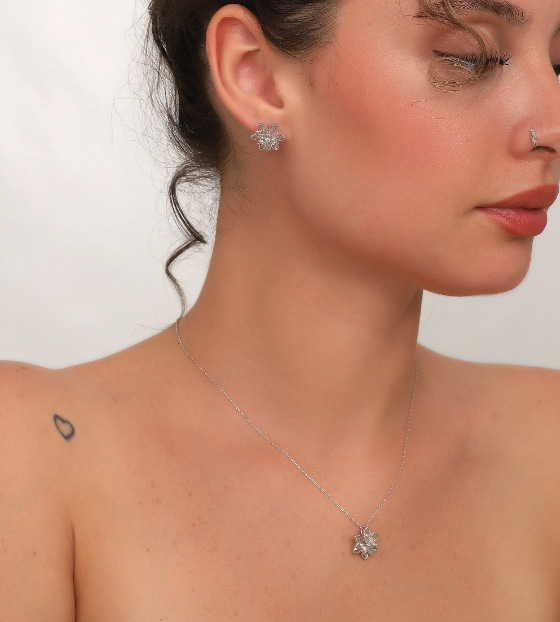 AVENS - Wholesale Jewelry Set - 925 Sterling Silver Lotus  Jewelry Set5