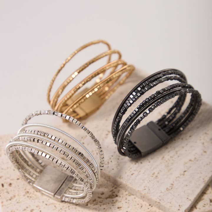 SAACHI - Wholesale Beaded Bracelet - Scarlett Metallic Beaded Bracelet10