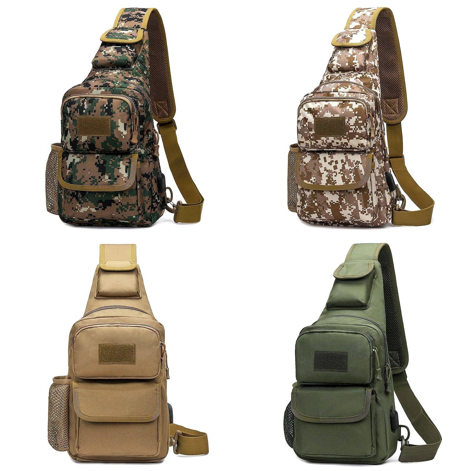 Diacly - Wholesale Crossbody Bag - Unisex - Tactical Multipurpose Military Pattern Sling Bag Bottle Holder USB Charger1