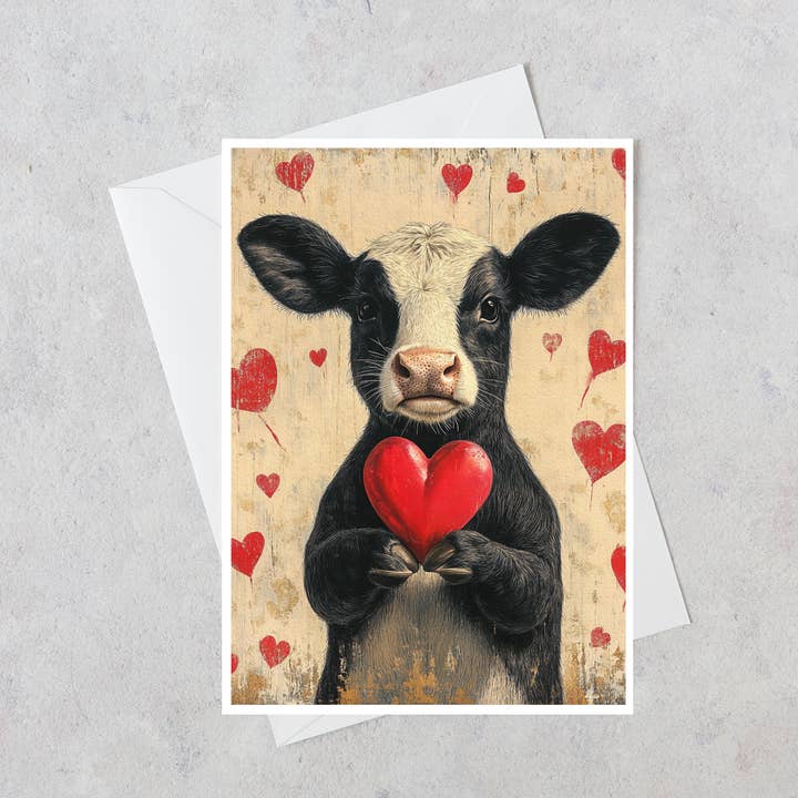 Udderly in Love Blank Greeting Card 210AS for wholesale by Salty Alyce