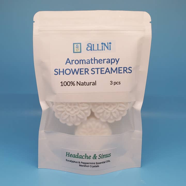 "Sinus & Headache" Aromatherapy Shower Steamers 3pcs for wholesale by Allini Handcrafted Soap