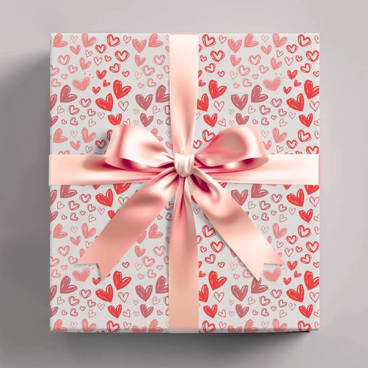 Papel de Embrulho Corações do Dia dos Namorados por atacado de Wrapping Papered