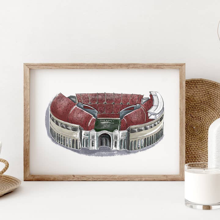 Ohio Stadium art print for wholesale by Atelier Nazli Brush