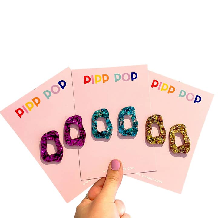 Jazzy Statement Studs - 10 Colours Available for wholesale by Pipp Pop