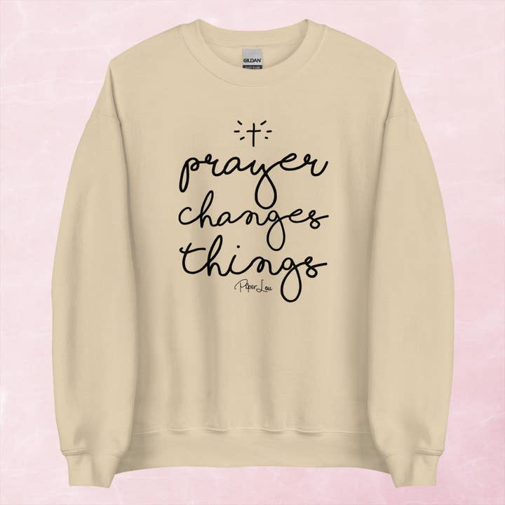 Piper Lou Collection - Wholesale Graphic sweatshirt – Women’s - Prayer Changes Everything Graphic Crewneck Sweatshirt3