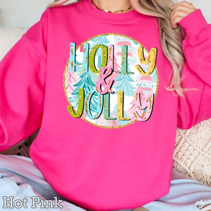 Shoppe SHC - Wholesale Graphic Sweatshirt - Women's - Holly And Jolly Christmas 2025 Graphic Sweatshirt Women’s15