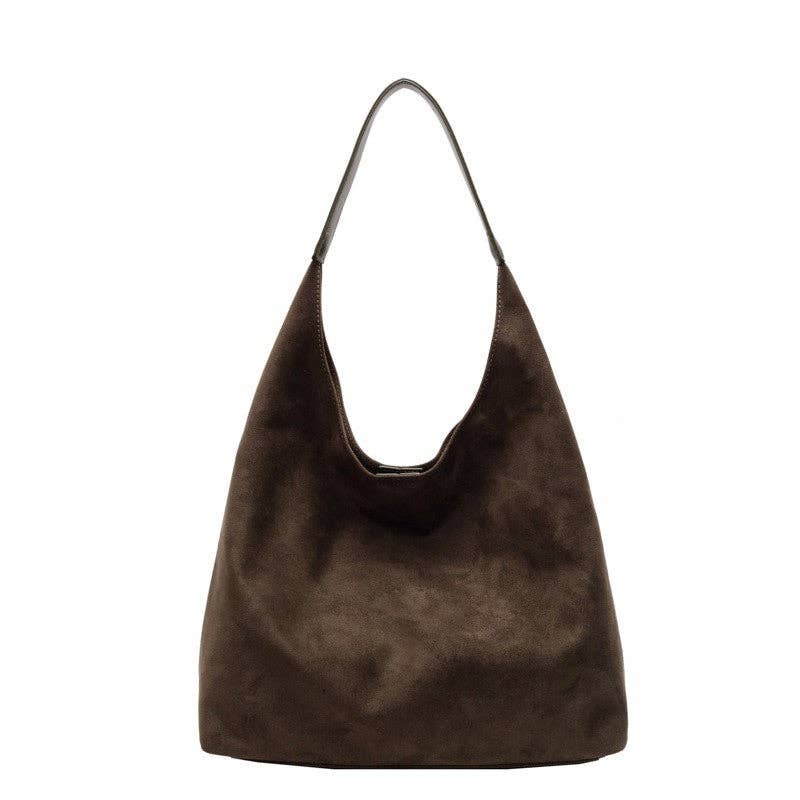 FurDecoration – Bolsa de ombro – Mulher por atacado – Mala de Ombro Grande em Camurça de Cor Sólida6