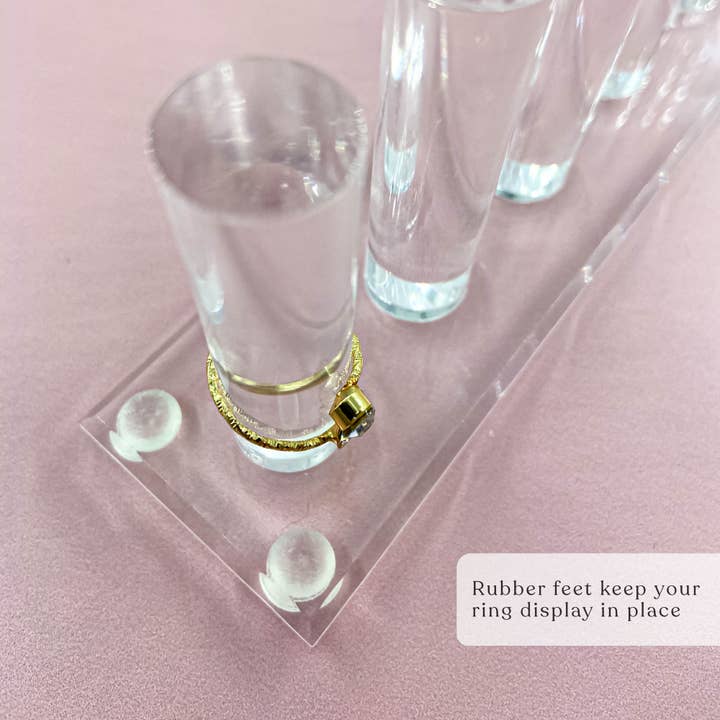 Natalia - Wholesale Jewelry Stand & Display - Acrylic Ring Holder Organizer for Jewelry - Clear 6 Rod-PC