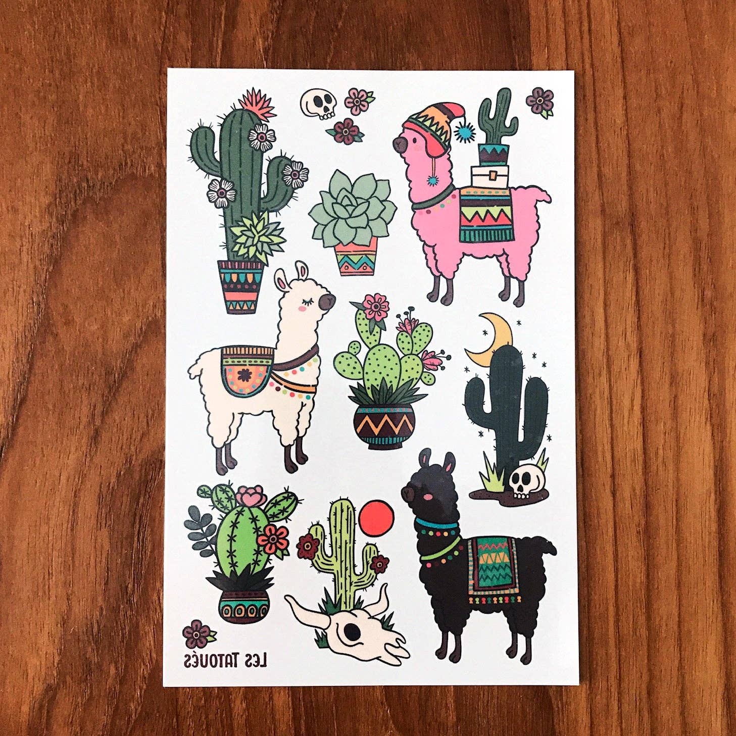 Les Tatoués - Wholesale Temporary Tattoo - Kids - Alpacas and Cacti - Temporary Tattoos4