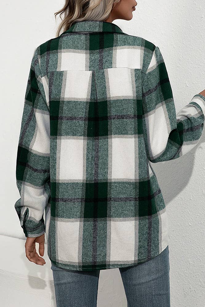 UNISHE - Wholesale Shirt Jacket/Shacket - Women's - TOPW439 Plaid Flannel Shacket Jacket16