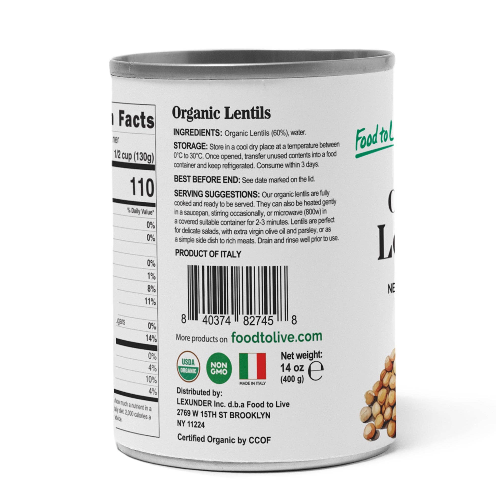 Food To Live - Vendita all'ingrosso Fagioli - Lenticchie in Scatola Biologiche – Non Salate, Non-OGM, Vegane – di Food to Live7