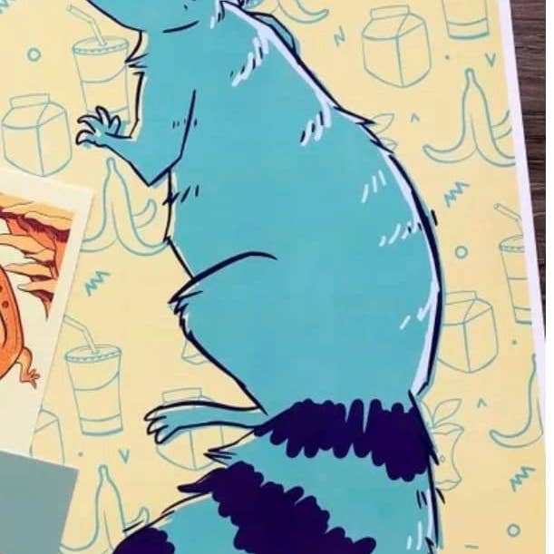 Spring Fox Studios - Wholesale Art Print - Trashy Raccoon 11x17" art poster print