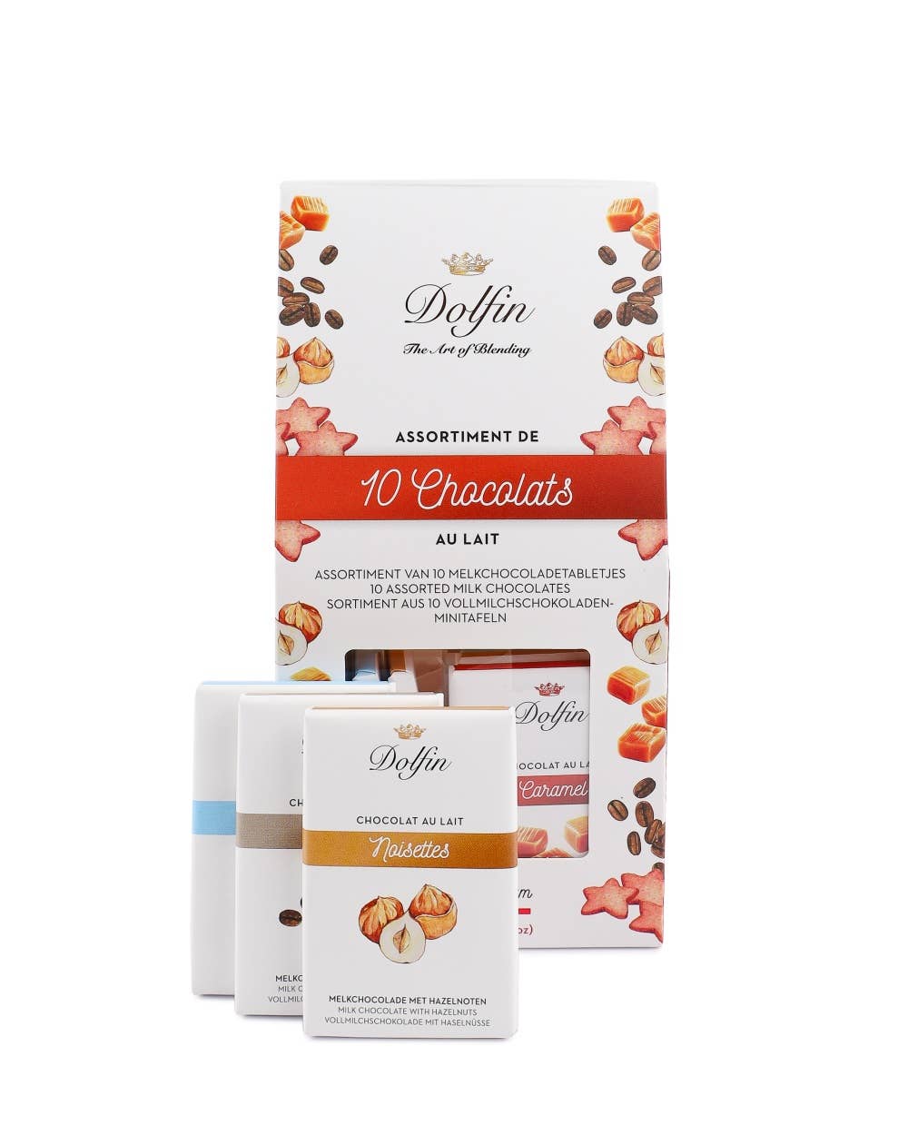 Dolfin – wholesale Chokladkartong – Sortiment av 10 10 g mjölkchokladkakor0