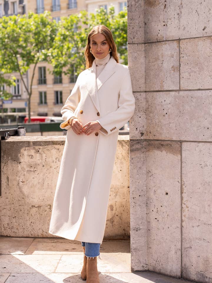 Attentif Paris - Wholesale Coat - Women's - Extra-long oversized hand-sewn wool blend coat0