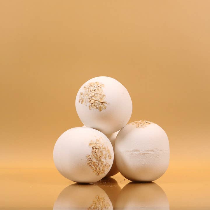 Honey Oatmeal Bath Bomb for wholesale by Story Bath Bombs