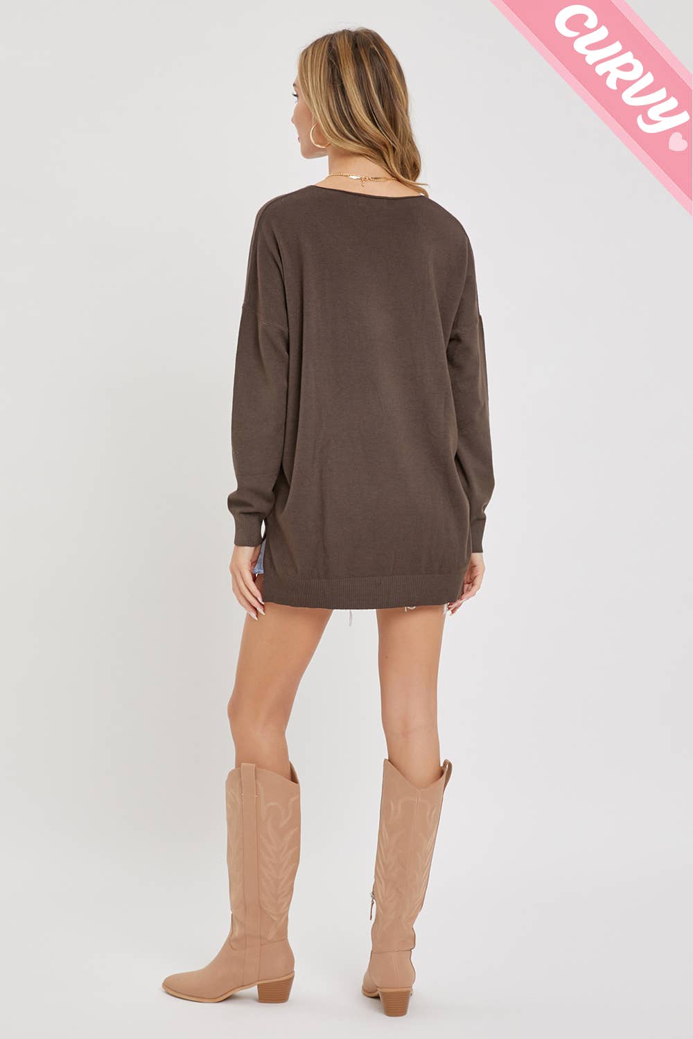 Sweet Lovely by Jen - Wholesale Tunic Sweater - Women's - PLUS SIZE  COZY KNIT SWEATER88