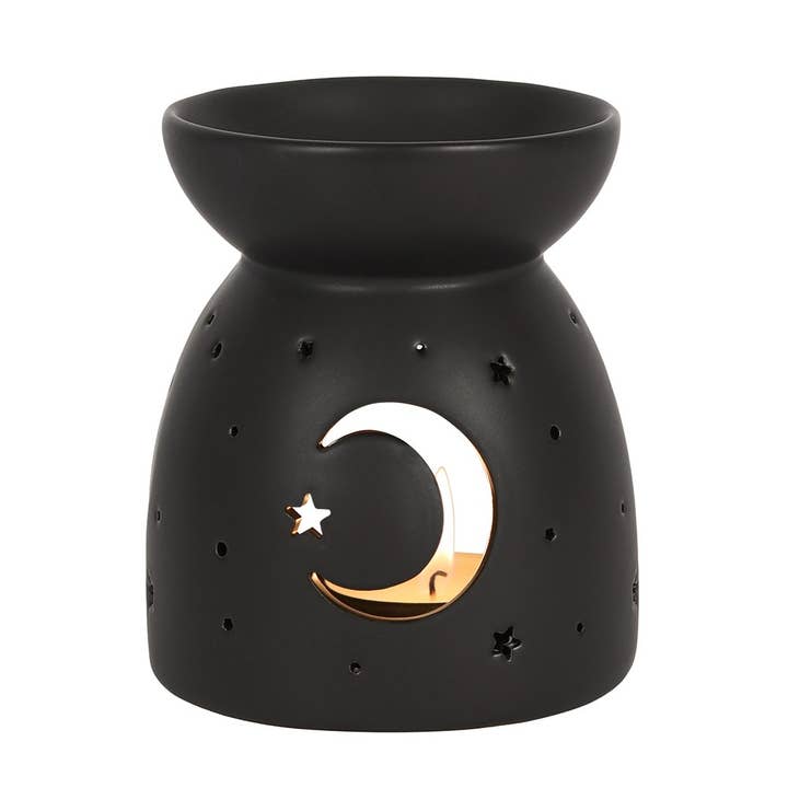 Something Different Wholesale – wholesale Wax warmer – Black Mystical Moon Cut Out Oil Burner and Wax Warmer1