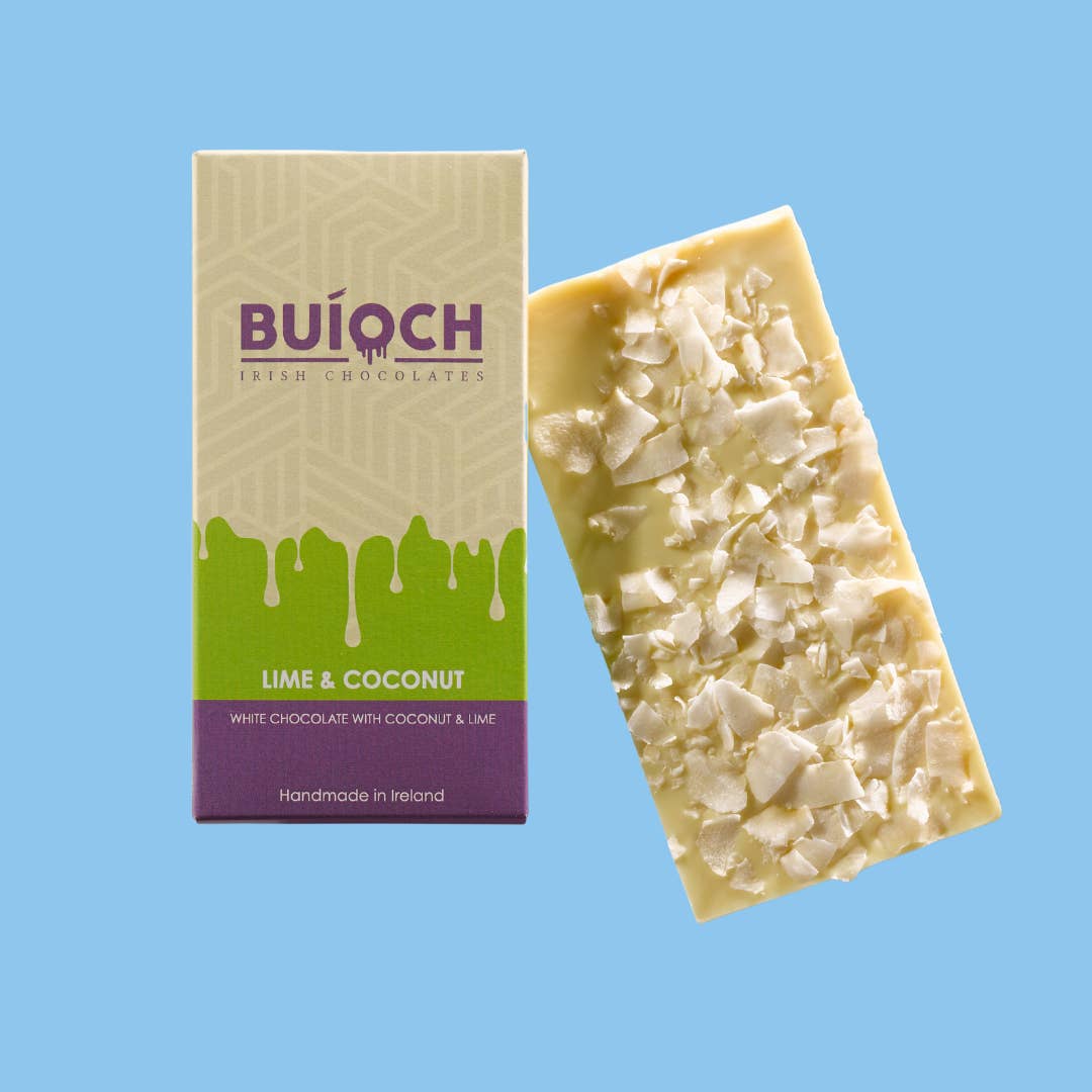 Buíoch Irish Chocolates - Wholesale Chocolate Bar - Lime & Coconut Bar