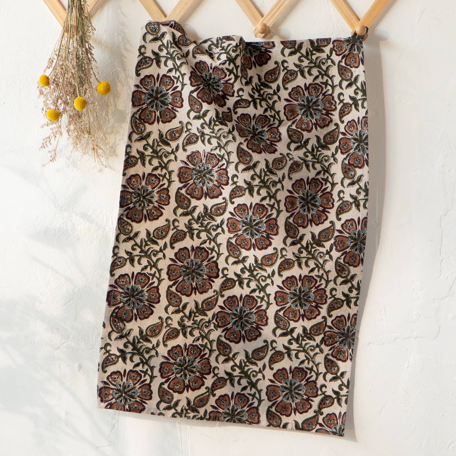 Danica Heirloom - Wholesale Tea Towel - Elysian Block Print Dishtowel2