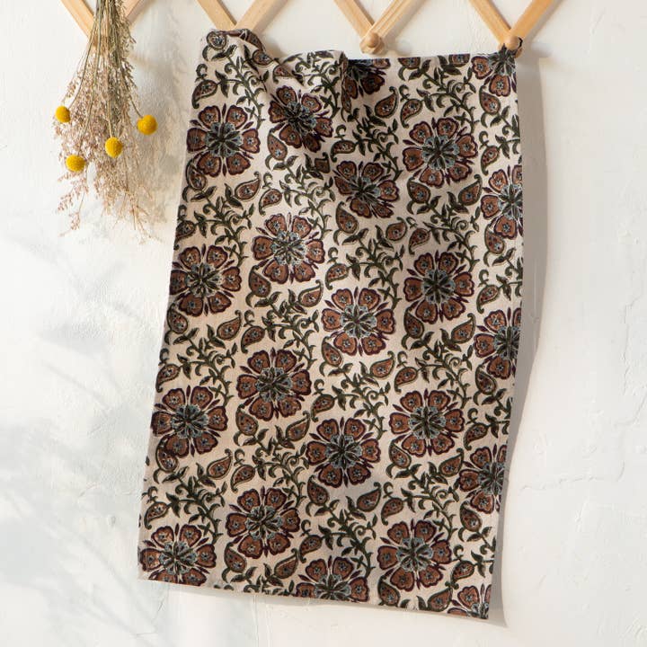 Danica Heirloom - Wholesale Tea Towel - Elysian Block Print Dishtowel2