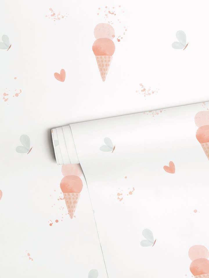 CHERRY CHERIE – Carta da parati gelati e farfalle, pop per la vendita all'ingrosso da parte di LILIPINSO