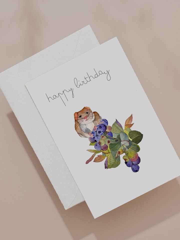 Mouse on berries for wholesale by Bozena Allison Studio