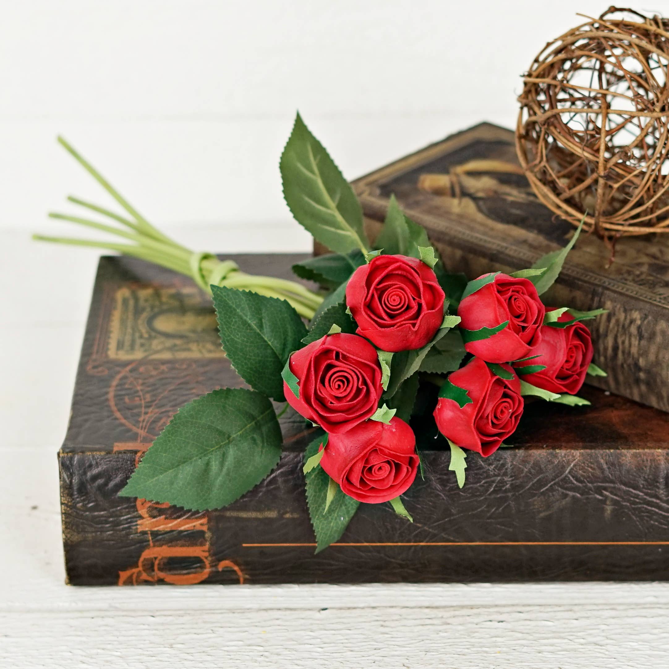 Impressive Enterprises, Inc. - Wholesale Artificial Flowers - ISB75551- 13inL real touch Cabbage Rose Stem-Red3