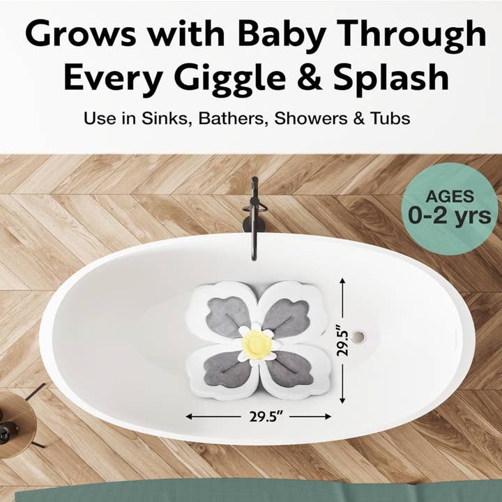 Snug Bug Gear - Venta al por mayor Bañera - Niños y bebés - Set de Viaje de 5 piezas con Cojín de Flor de Baño Orgánico para Bebé