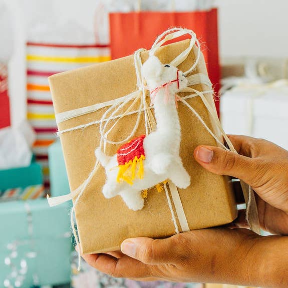 Nivas - Wholesale Ornament - Christmas Llama Felt Ornament0