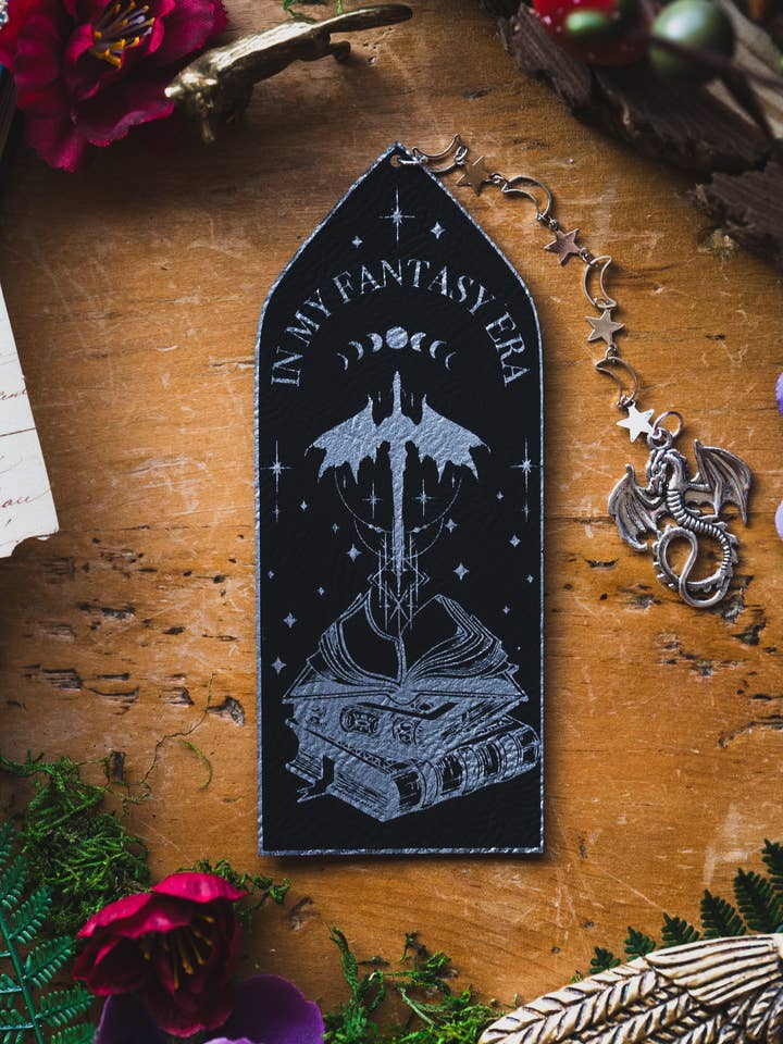 In My Fantasy Era Faux Leather Bookmark for wholesale by The Bookish Atelier