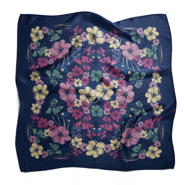 Vierkante sjaal met delicate bloemenprint voor wholesale door Bloom
