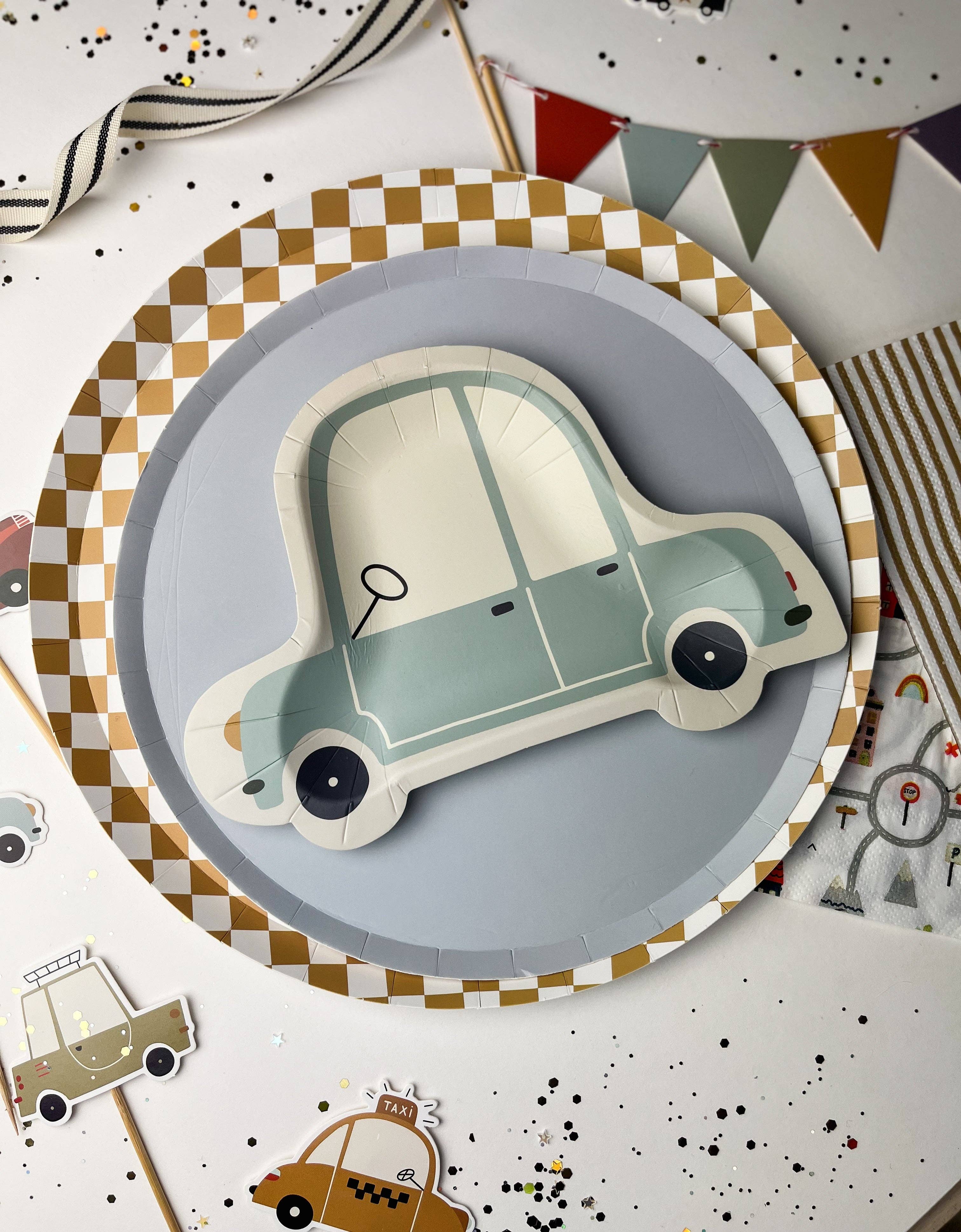 Josi James - Wholesale Disposable Plate - Checkered Gold Matte Plate, XL (Set of 8)4