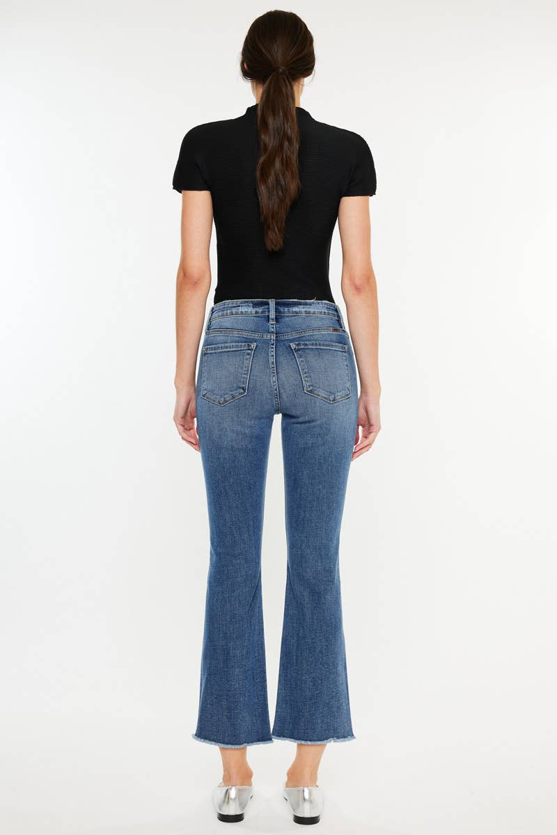 DARK OPEN PACK HIGH RISE CROPPED BOOTCUT JEANS-KC20019D for wholesale on Faire7