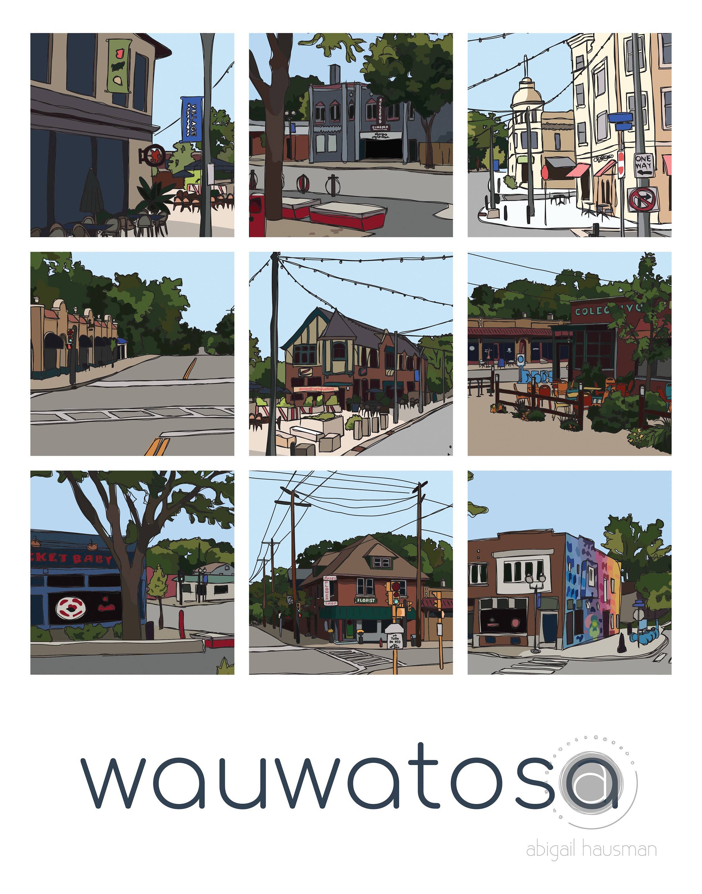 abigail hausman design & illustration - Wholesale Art Print - Wauwatosa 11x14 Prints (Variety of Designs)1