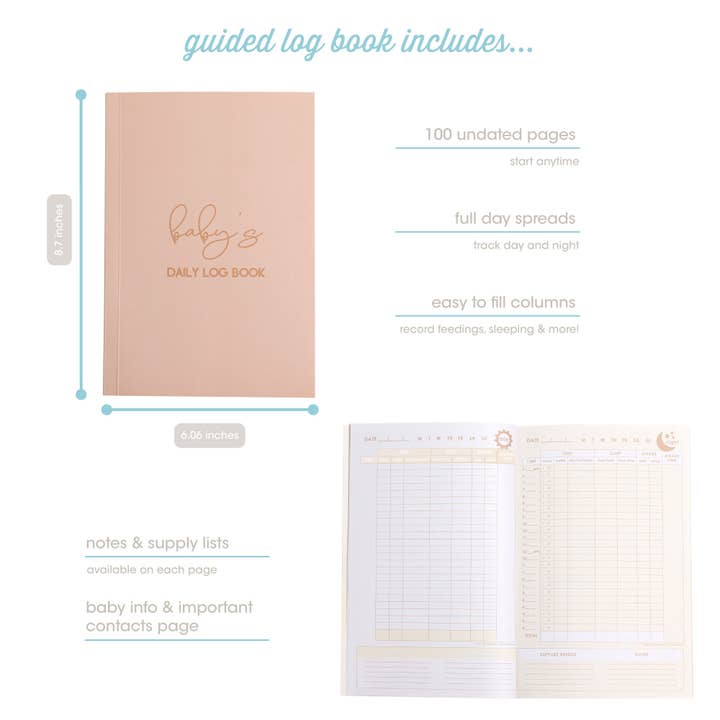 Pearhead - Wholesale Journal/Diary - Maternity - Baby's Daily Log Book, Pink1
