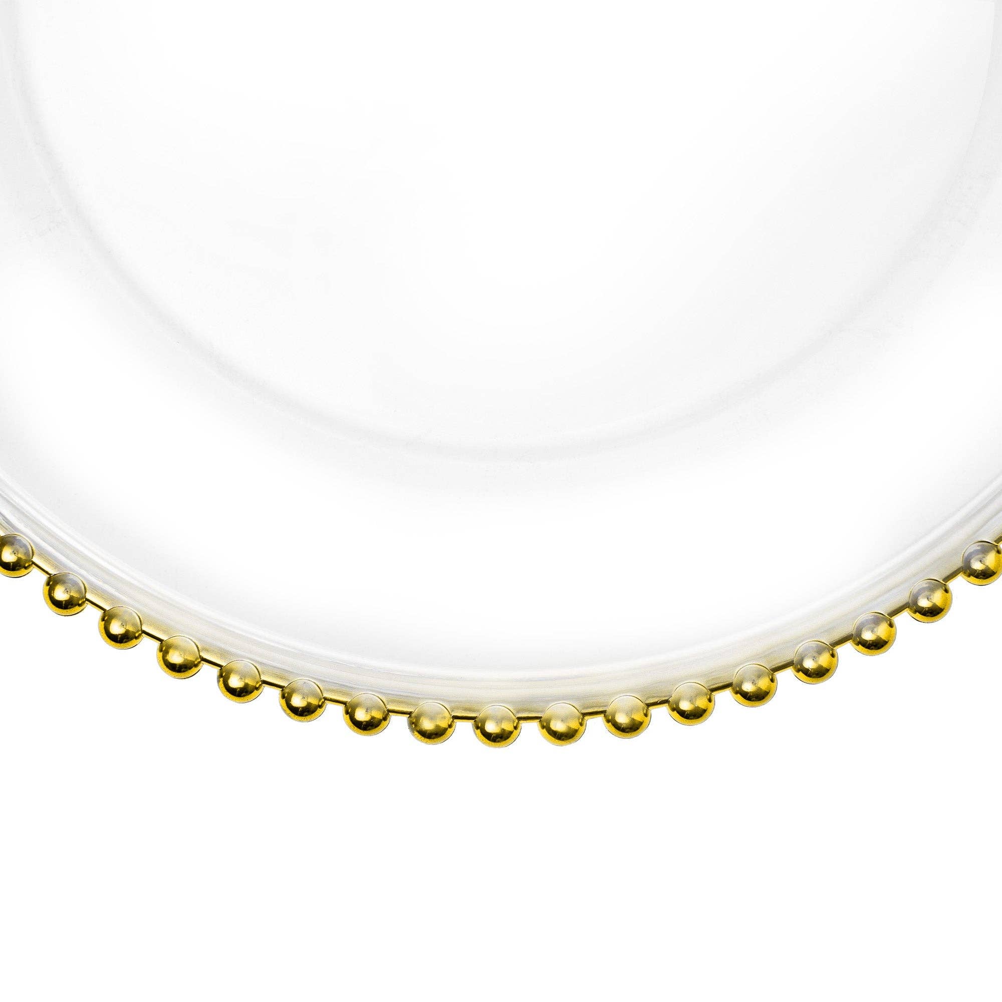 Portofino International Trading, USA - Wholesale Charger Plate - Beaded Rim Plastic Charger Plate 12½" - Gold2