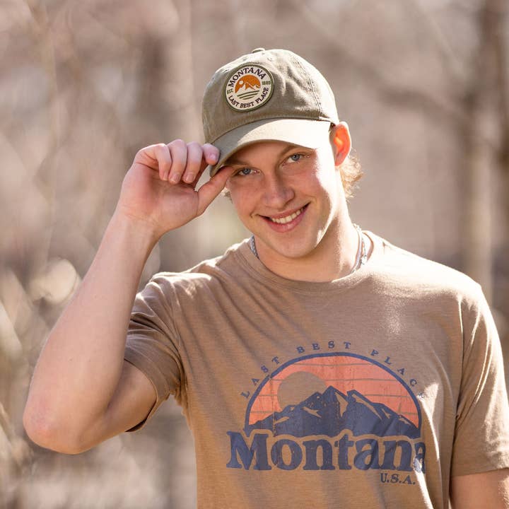 The Montana Way - Wholesale Baseball Cap - Men's - Last Best Place Relaxed Twill Hat in Army2