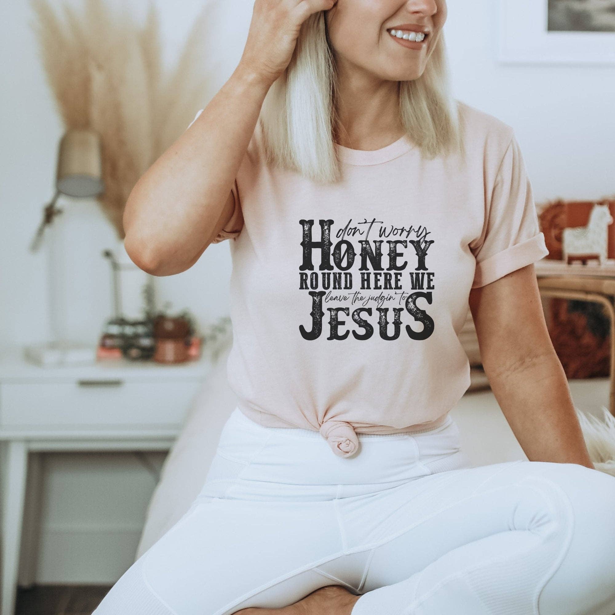 Trendznmore - Modern Graphic Apparel - Wholesale Screen Printed T-Shirt - Women's - Leave the Judgin to Jesus Western Graphic Tee5