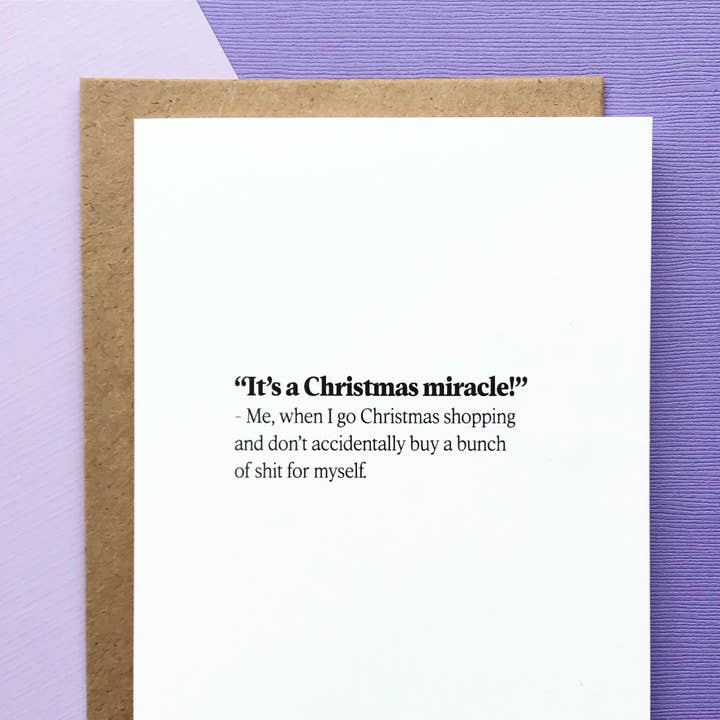 Christmas Miracle - Funny Christmas Card for wholesale by Top Hat and Monocle