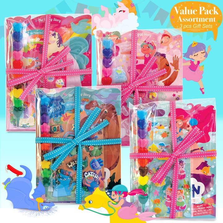 Ensemble de livres d'activités | Coffrets cadeaux de 3 pièces pour la vente par The Piggy Story | Gifts for Kids