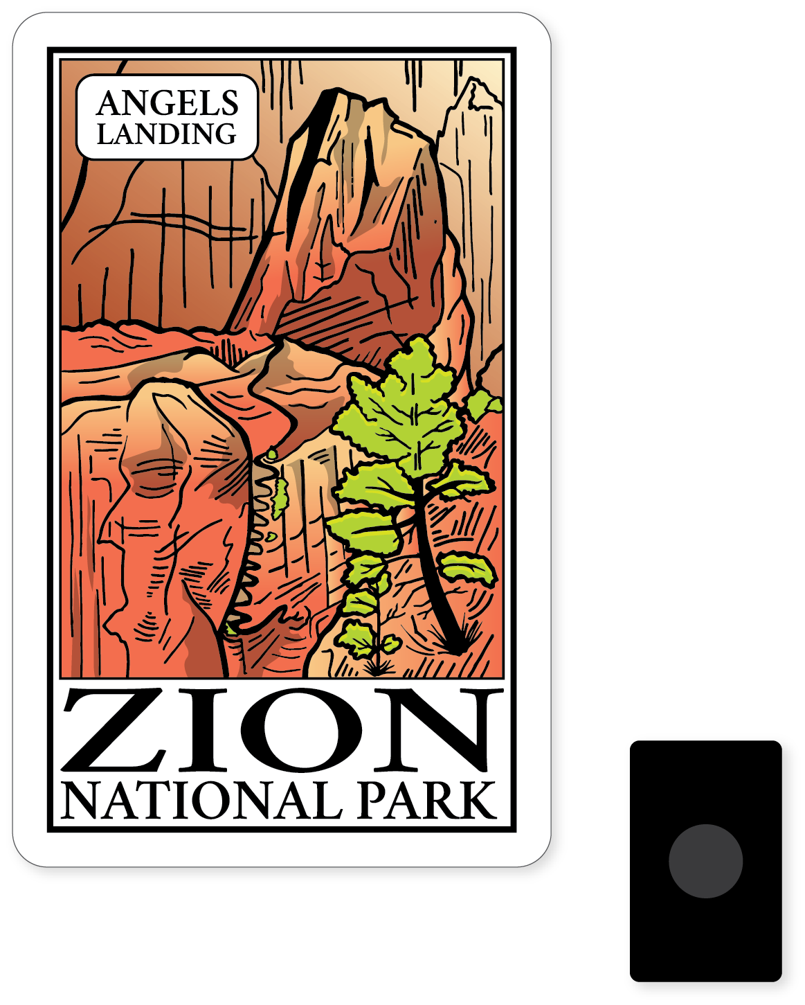 Morris Magnets – wholesale Magnet – Magnet - Zion Angels Landing Badge Variants1