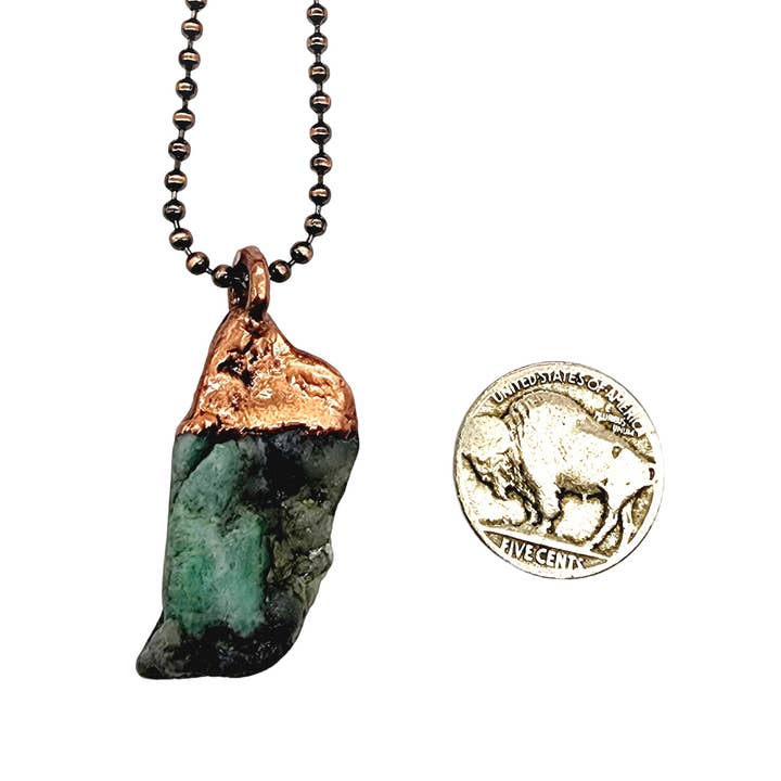 MergingMetals - Wholesale Pendant/Charm Necklace - Emerald in Matrix Necklace / Ball Chain3