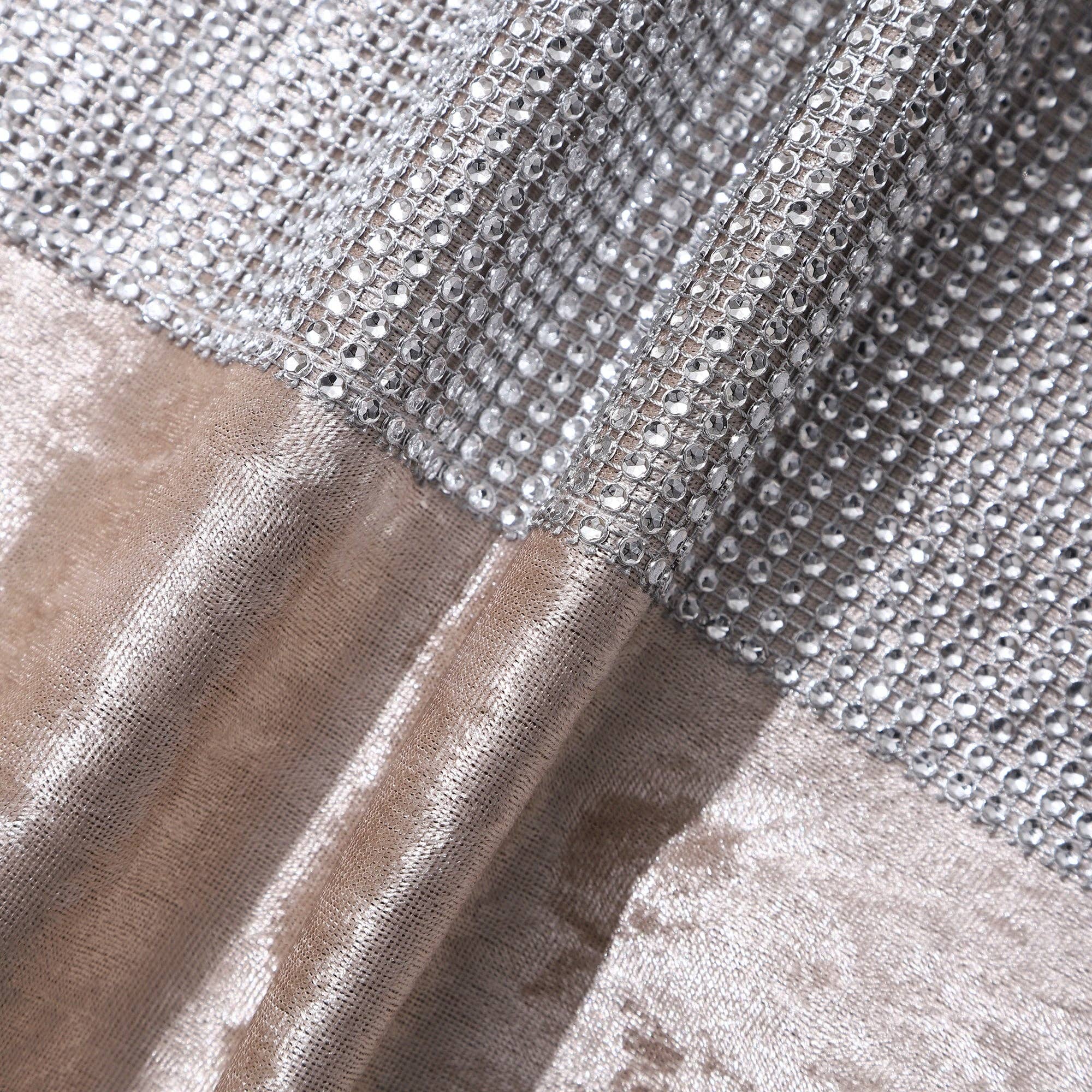 RKAAS HOME – wholesale Prydnadskuddfodral – Diamante Sparkle/Bling Crushed Ice Velvet Square Champagne Färg Kuddfodral 45x45 CM (Set om 2 och 4 st)3