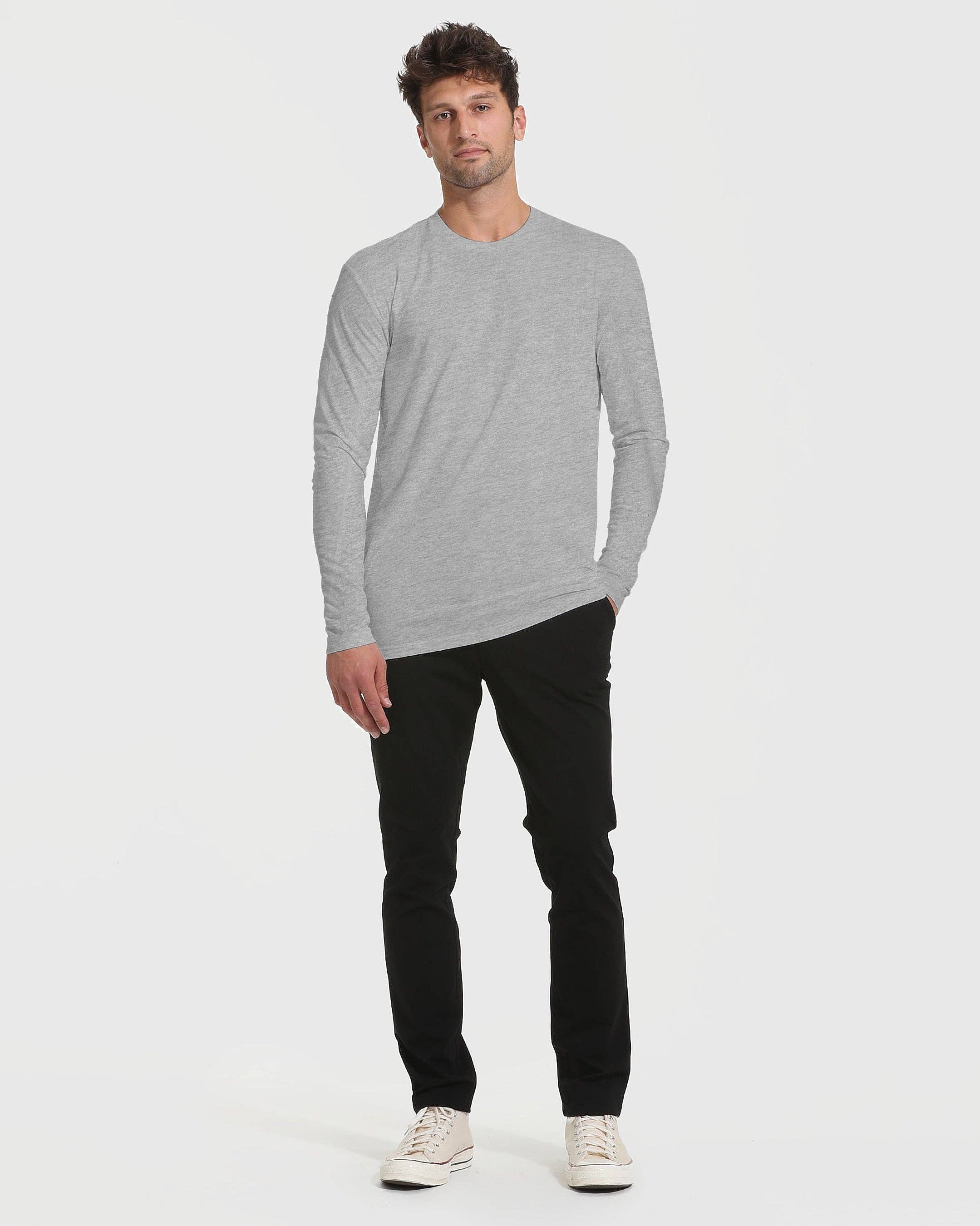 True Classic - Wholesale T-Shirt - Men's - Heather Gray Tall Long Sleeve T-Shirt5