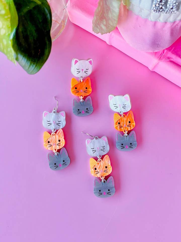 Angela’s Cats The Office Earrings for wholesale by Victoria Essie Studio