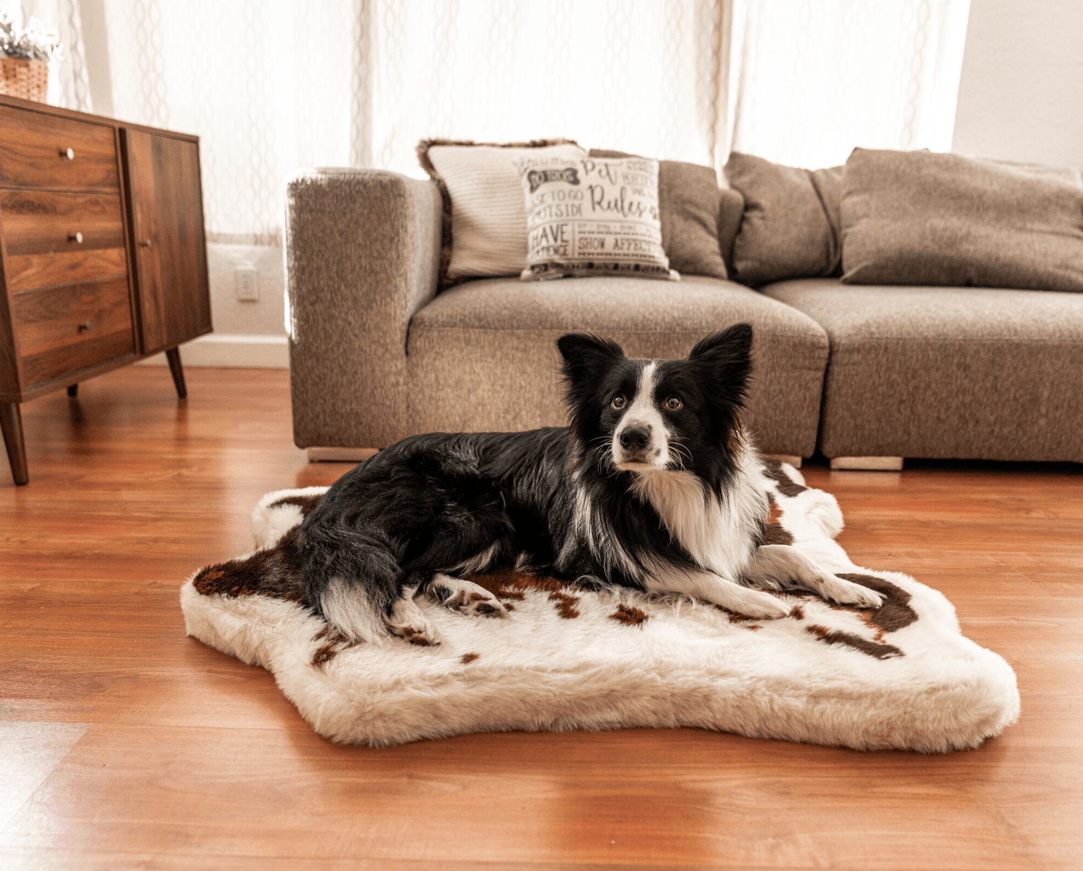 Paw Brands - Wholesale Pet Bed - Dog - PupRug™ Animal Print Memory Foam Dog Bed - Brown Faux Cowhide13