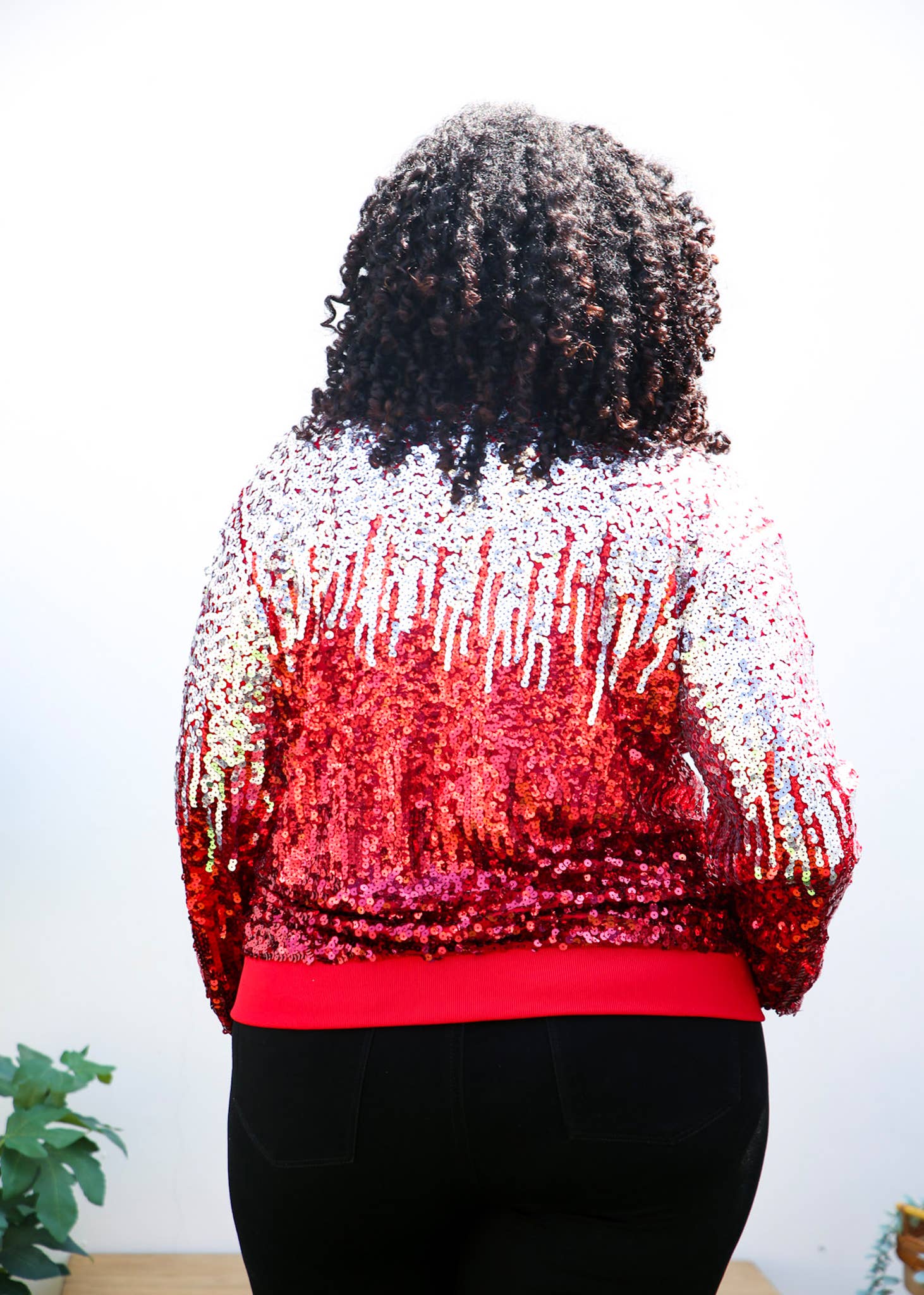 Anna Kaci Wholesale - Wholesale Bomber Jacket - Women's - Plus Size Sequin Bomber Jacket38